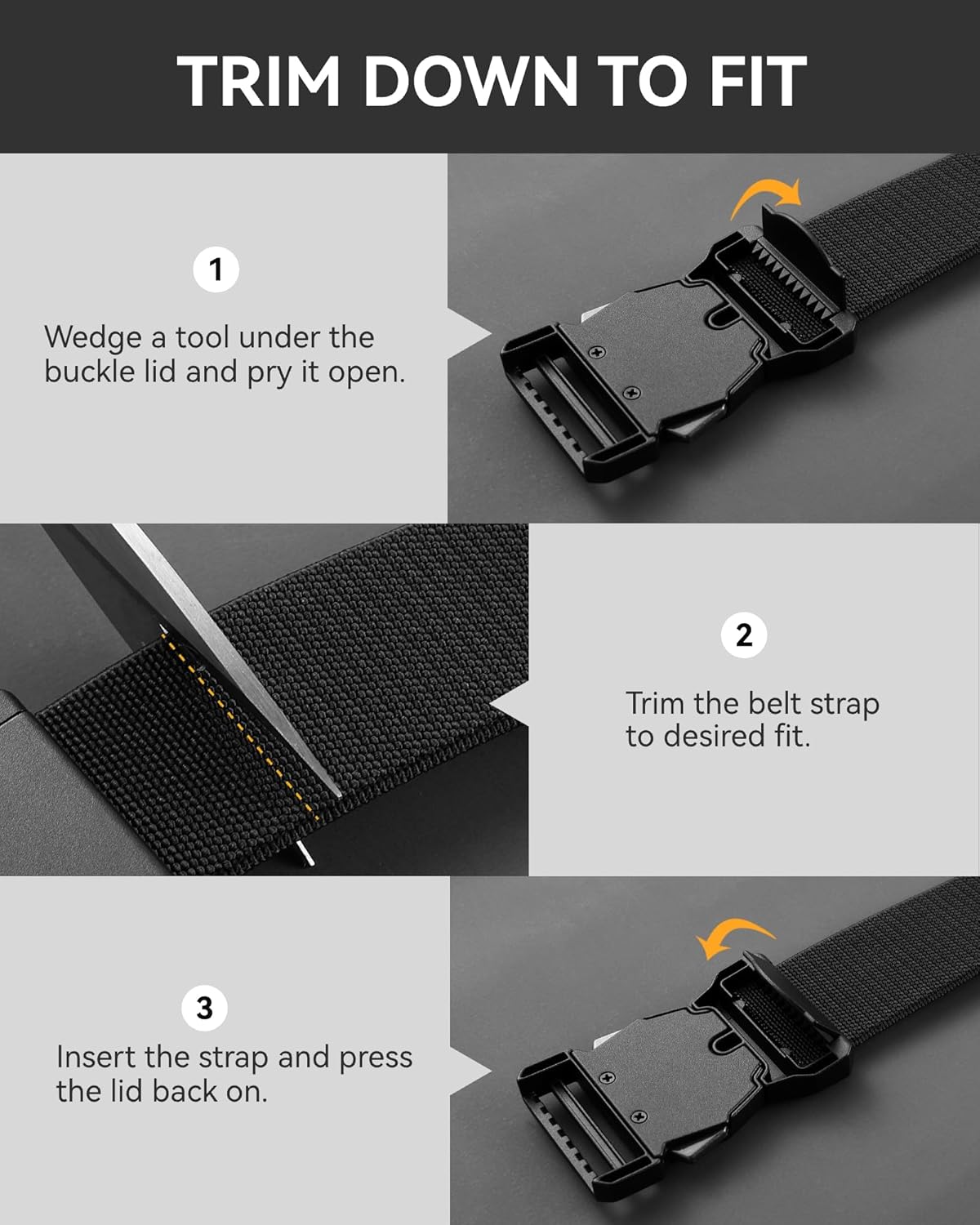 CHAOREN Cinturón táctico para hombre - Cinturón elástico de 1.5 pul...