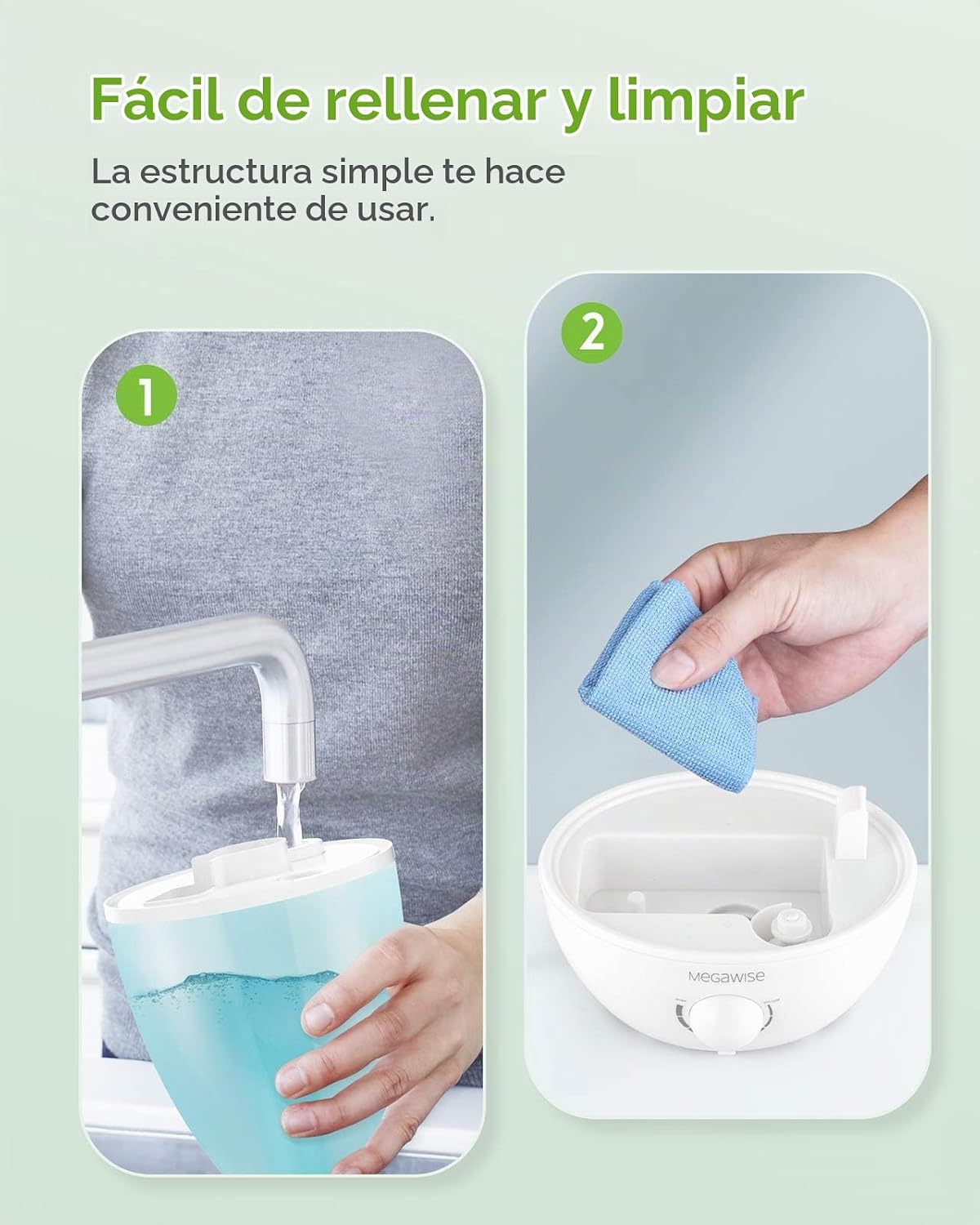 MegaWise Humidificadores de niebla fría de escritorio para dormitor...