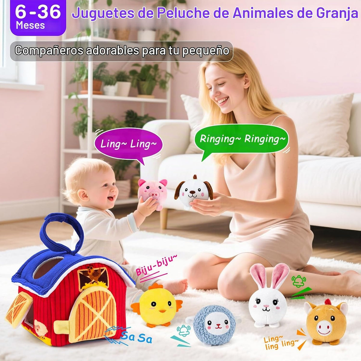 NECTAR BABY - Juguetes para bebés de 0 a 12 meses, animales de gran...