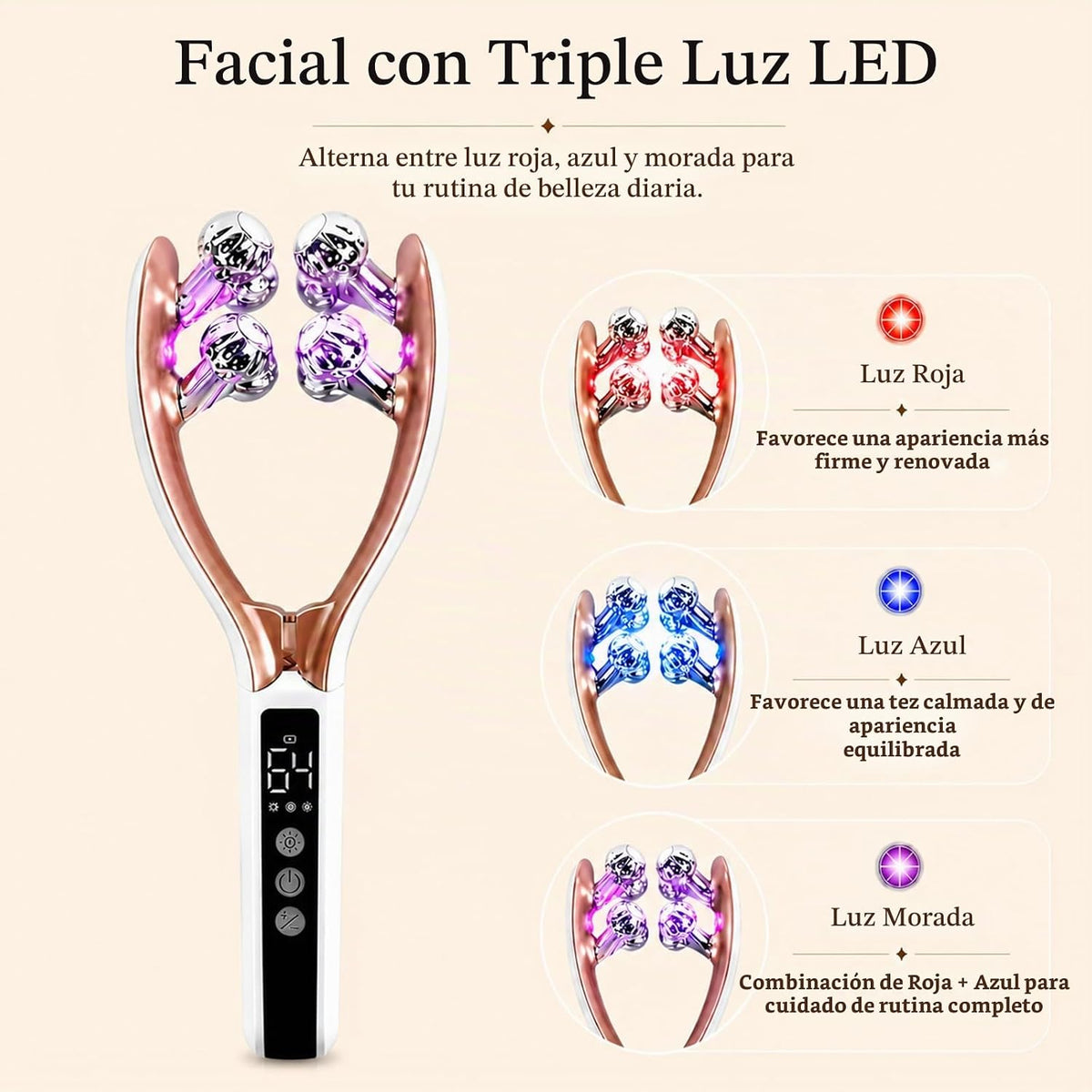 Herramienta de masajeador facial Dispositivo de microcorriente: Esc...