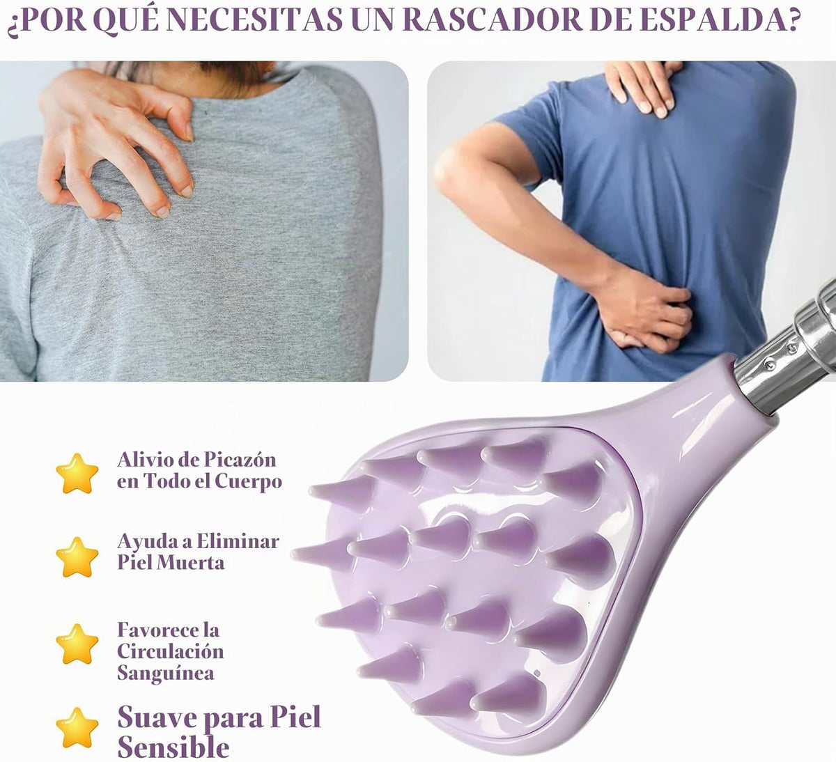 Rascador de espalda para hombres, mujeres y adultos, rascador teles...