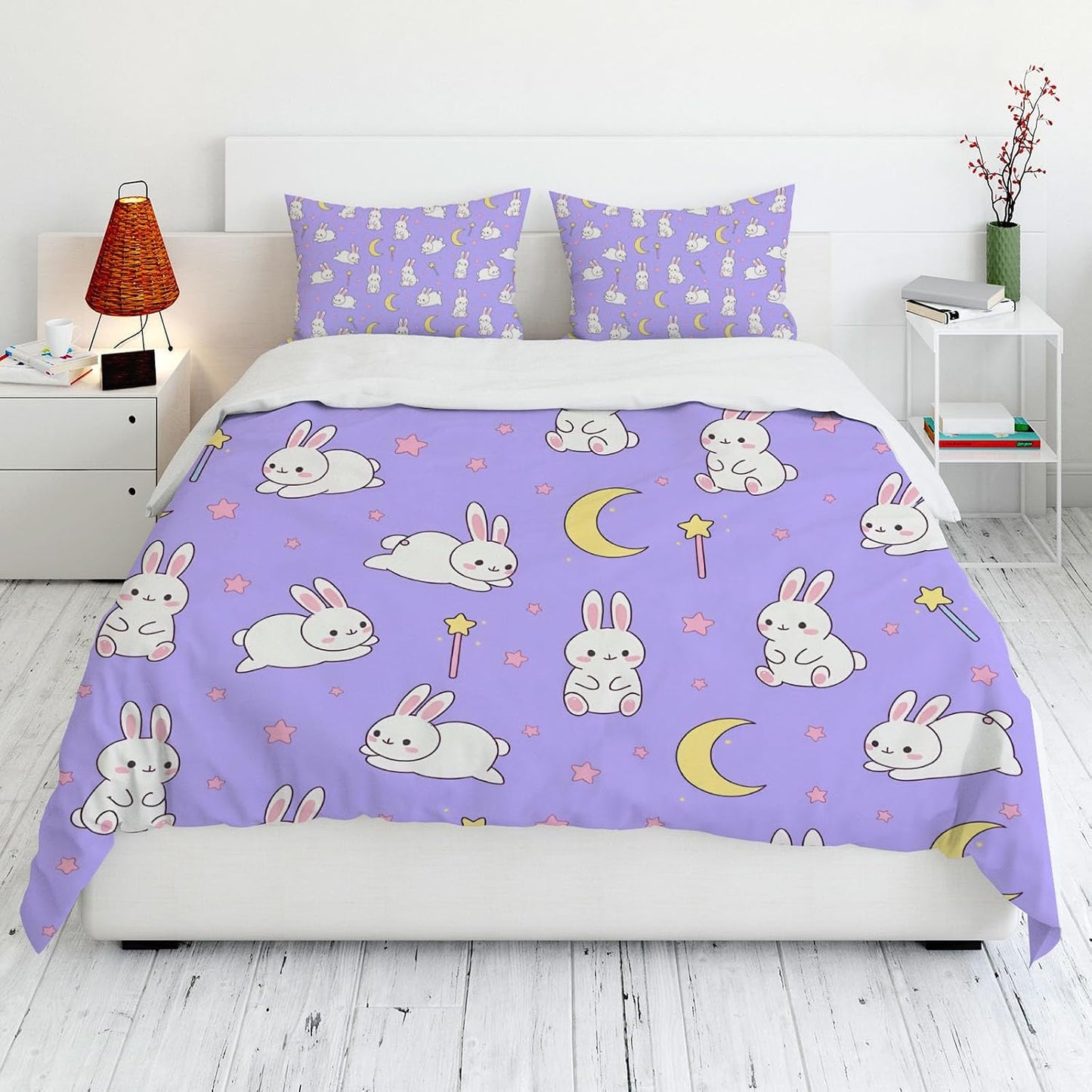 Allenjoy Lindo juego de edredón de anime con 2 fundas de almohada p...