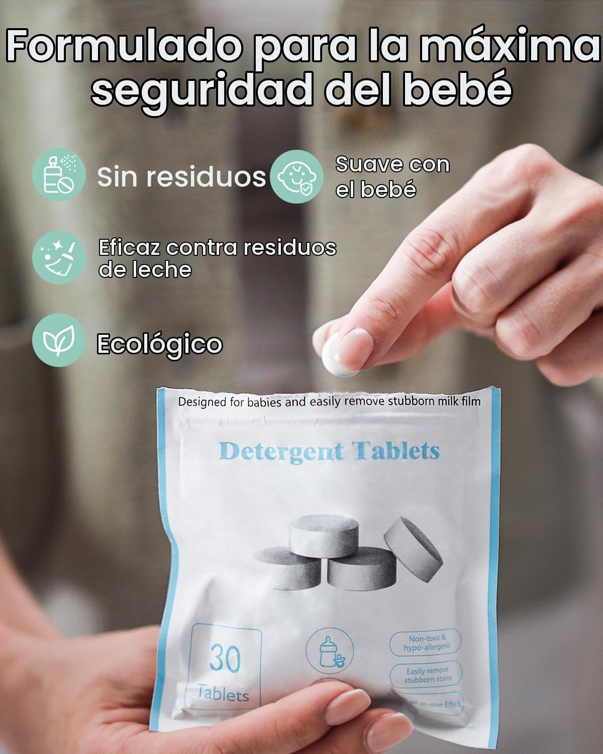 GROWNSY Tabletas de lavado oficiales de detergente, 130 unidades, c...