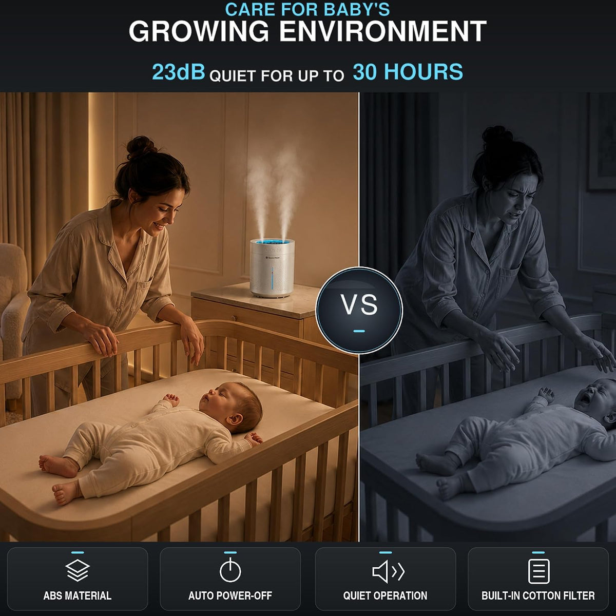 Humidificador de niebla fría Space Player para dormitorio, humidifi...