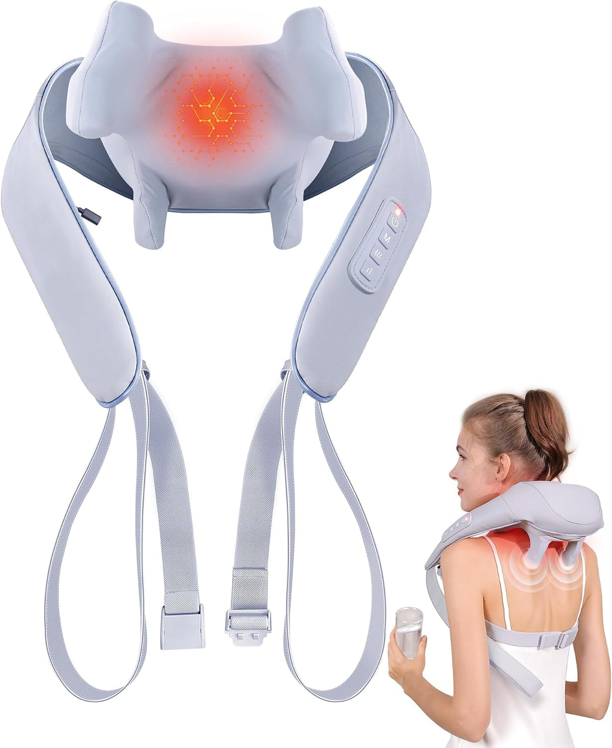MASGRE Shiatsu Masajeador de cuello y hombros con calor para alivia...