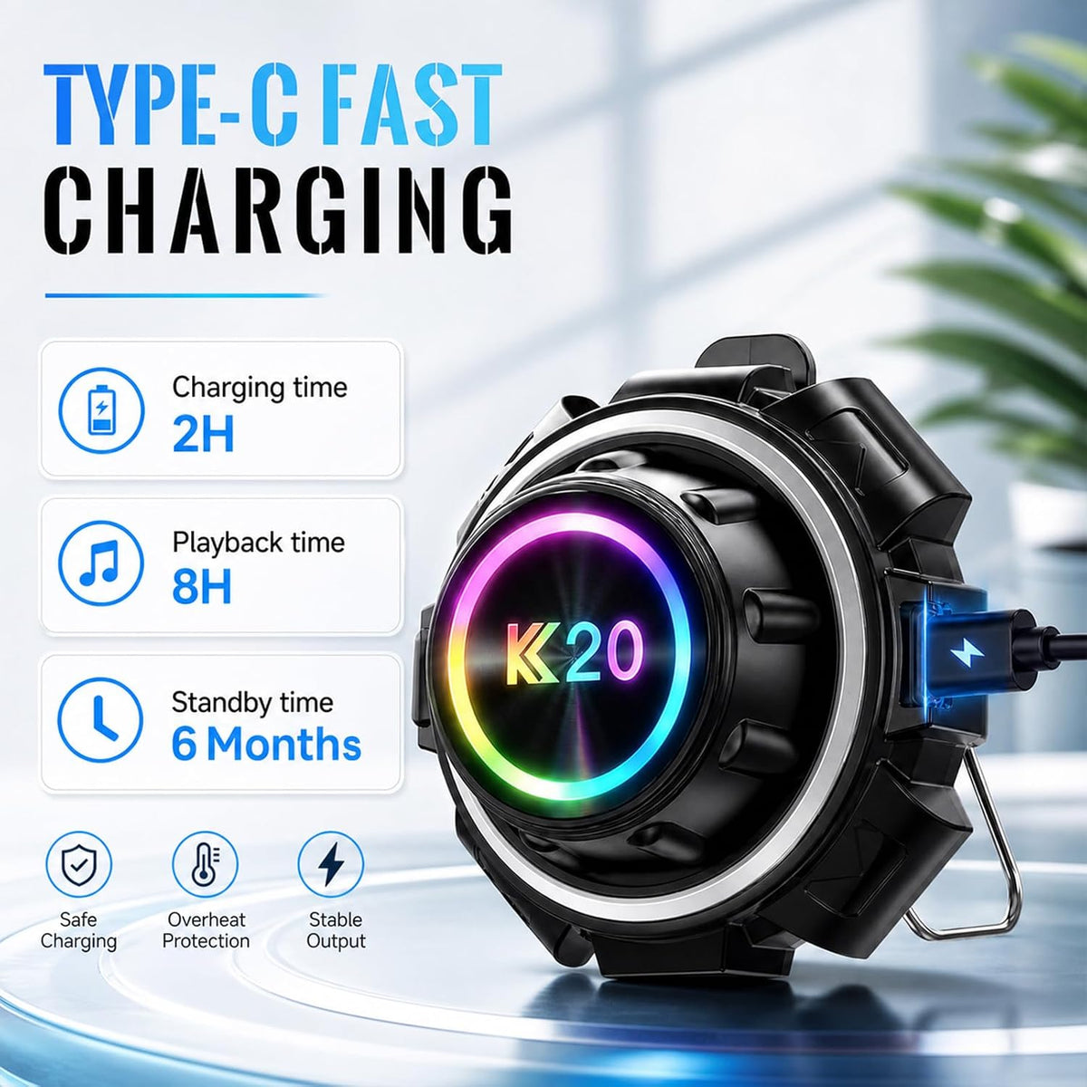UouNeaCo Auriculares Bluetooth para casco de motocicleta, sistema d...