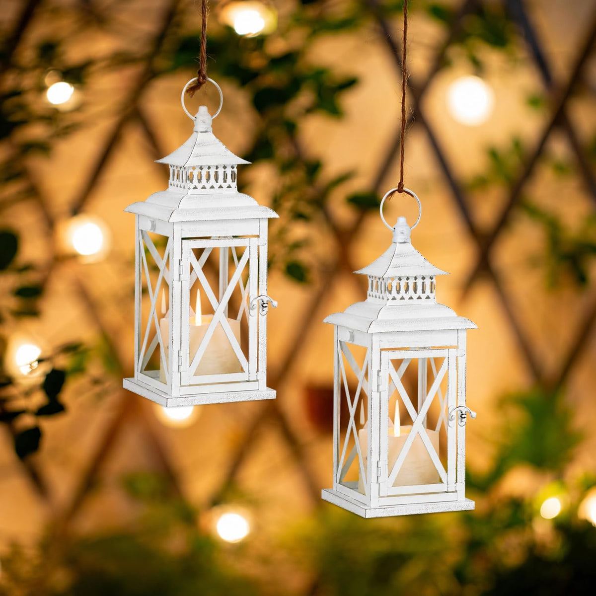 DECORKEY Farol decorativo para interiores y exteriores, 2 piezas de...