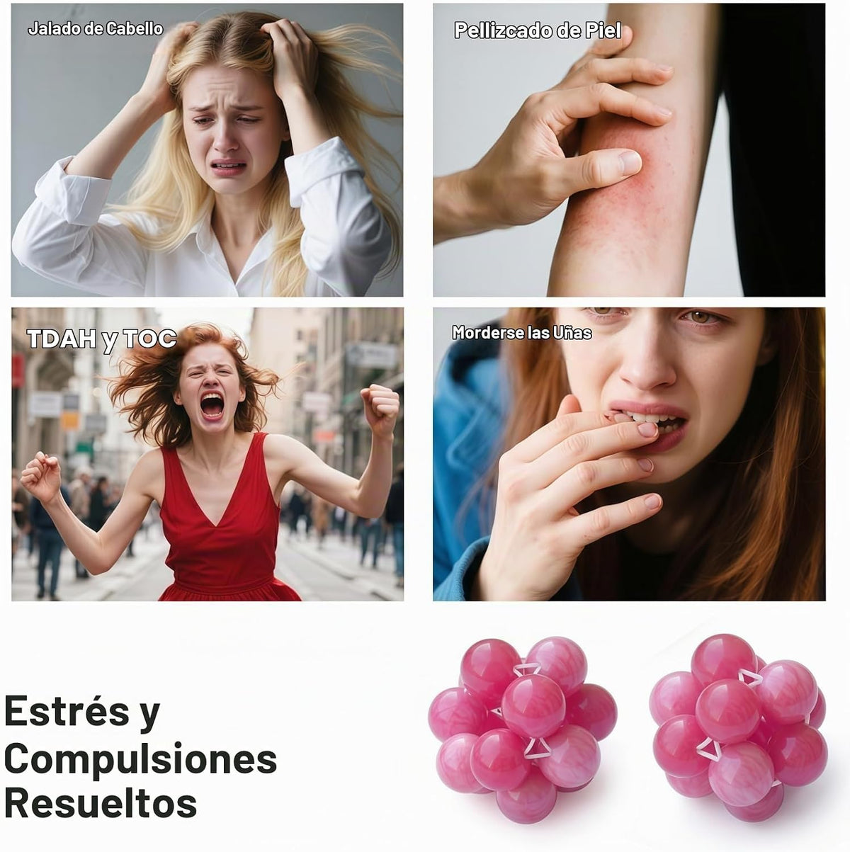 Paquete de 2 juguetes para ansiedad para aliviar el estrés, bola se...