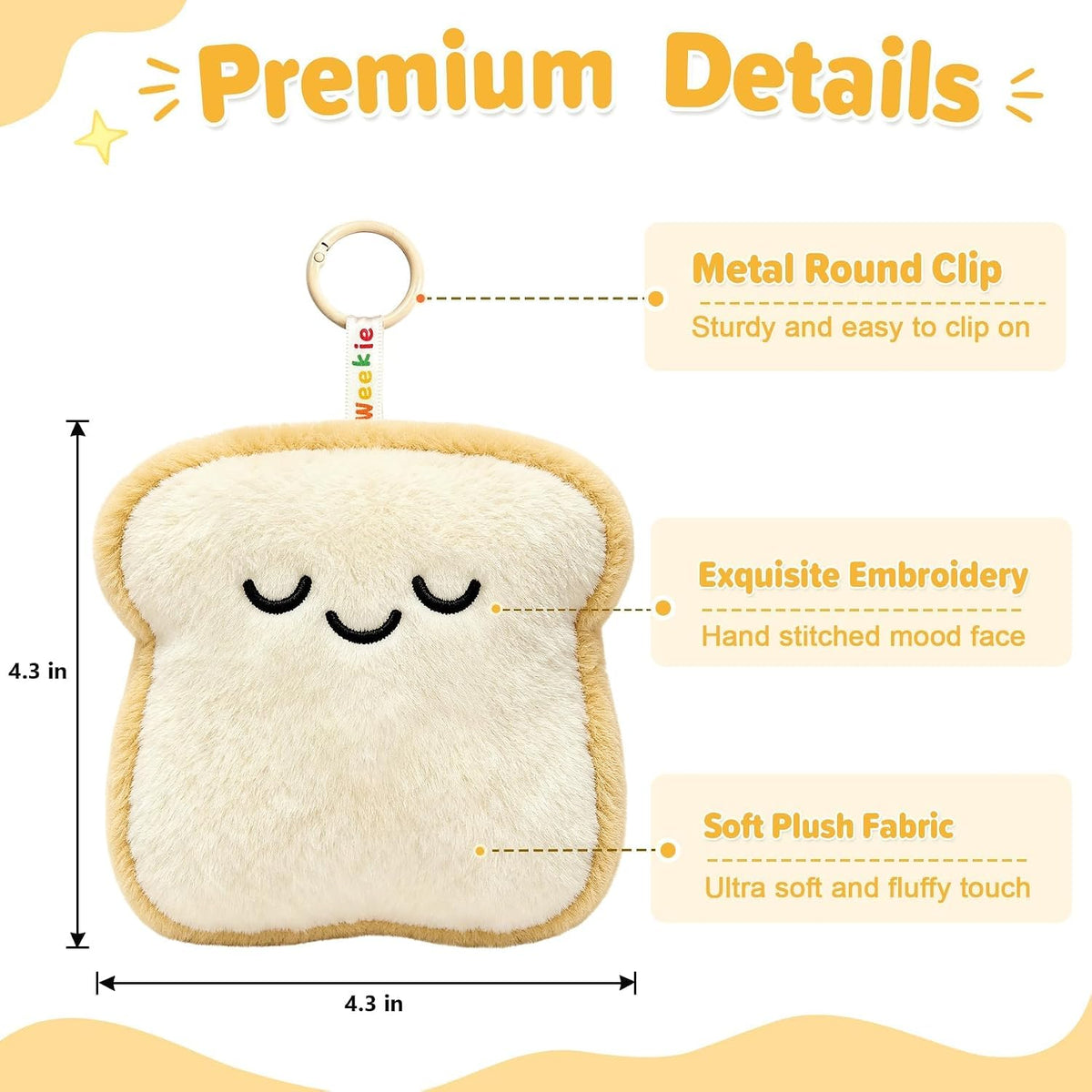 Ausener Weekie Wonders - Dije emocional para bolsa de peluche, felp...