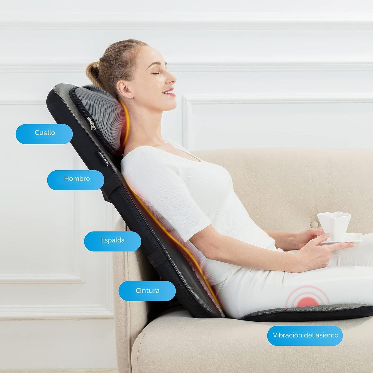 Snailax Shiatsu Masajeador de cuello y espalda con almohadilla térm...
