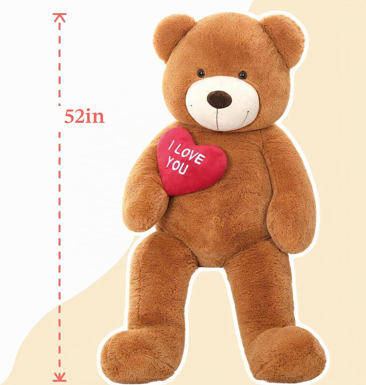 BENINY Oso de peluche gigante animal de peluche 52" - Oso de pe...