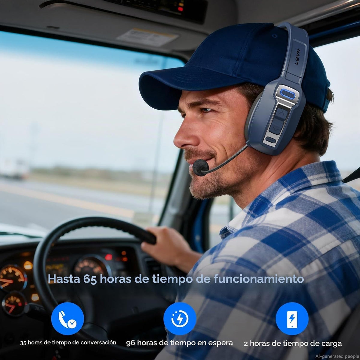 LEVN Auriculares Bluetooth con micrófono, auriculares Bluetooth par...