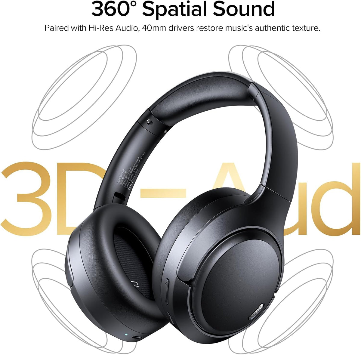 Auriculares híbridos con cancelación activa de ruido Bluetooth 6.0,...