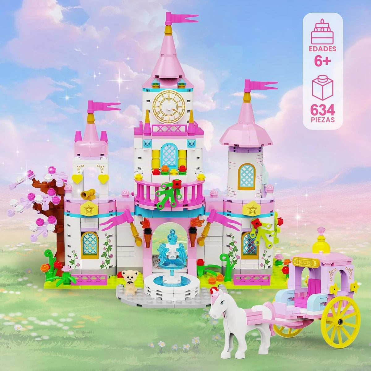 SDVWSF Juego de Bloques de Construcción de Castillo de Princesa par...