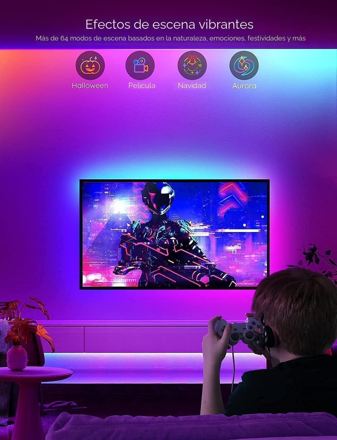 Govee Tira de luces LED RGBIC de 100 pies, luces LED inteligentes q...