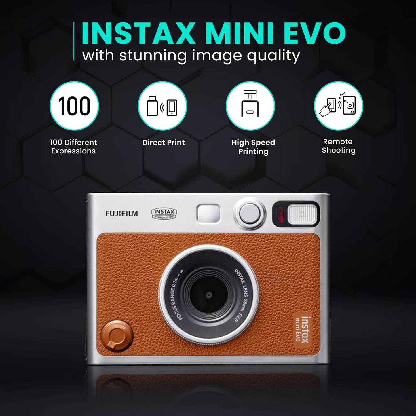 Paquete de cámara Fujifilm Instant Mini EVO híbrida con 20 hojas de...