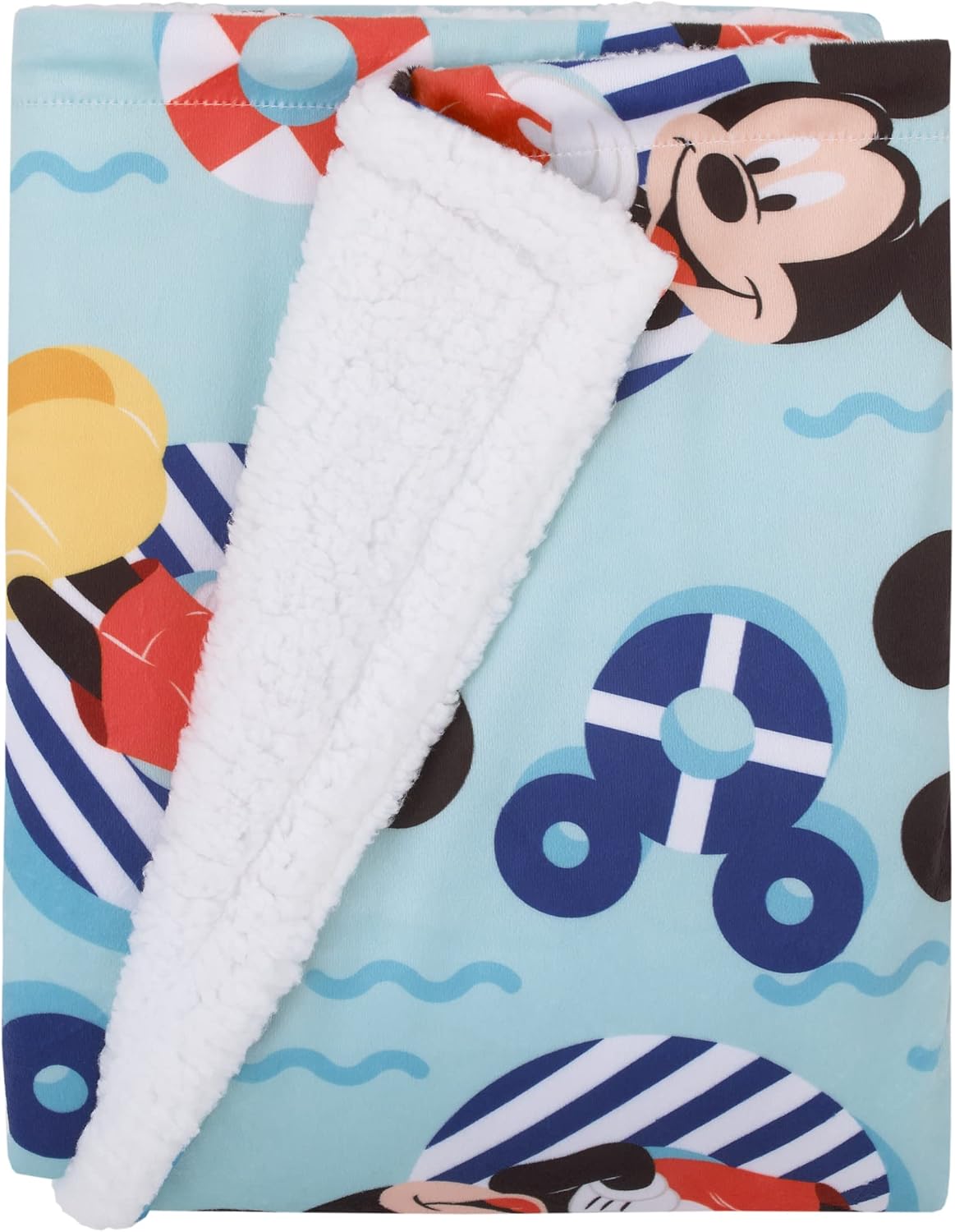 NoJo Disney Mickey Mouse Summertime Splash - Manta de bebé sherpa s...