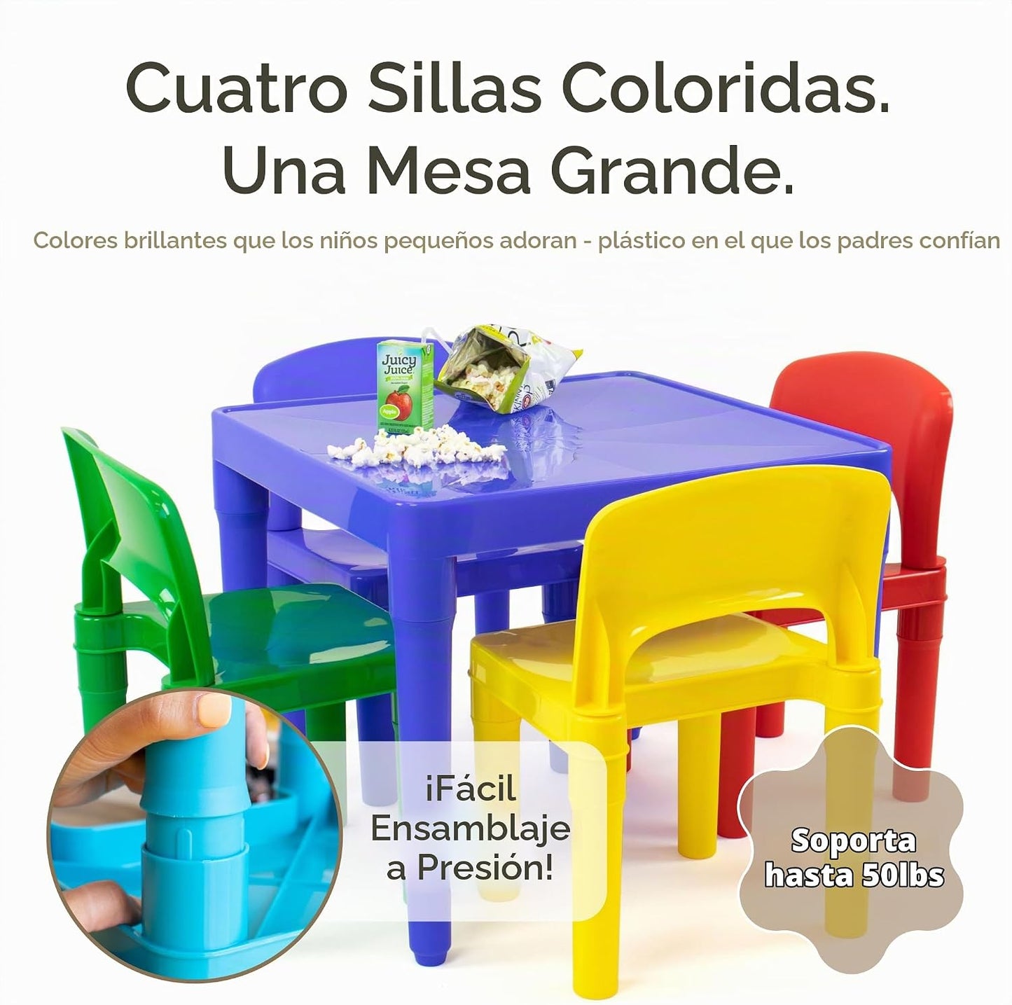Humble Crew Juego de mesa y silla para niños, interior y exterior,...