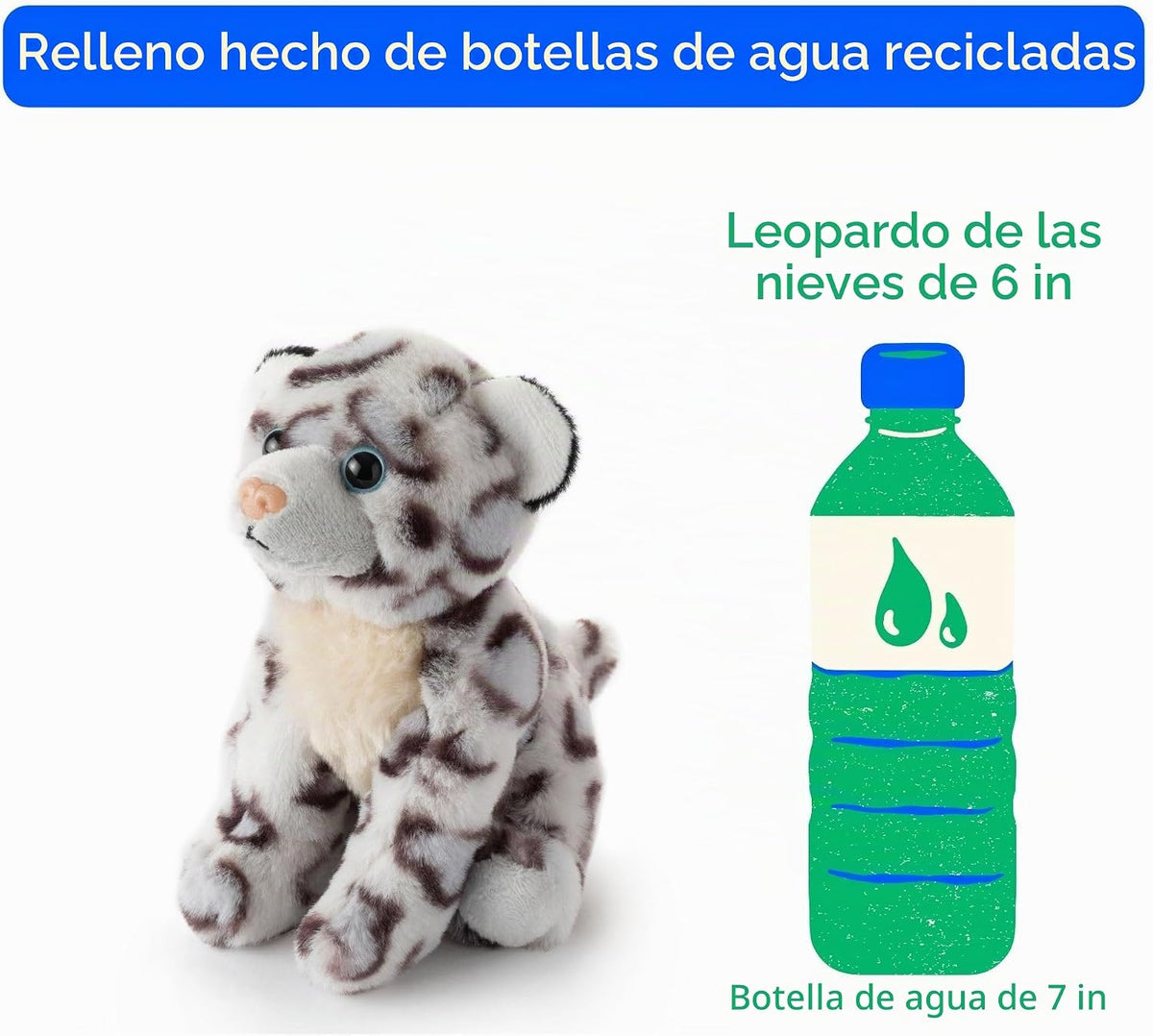The Petting Zoo Peluche de leopardo de nieve, Babiez, regalos para...