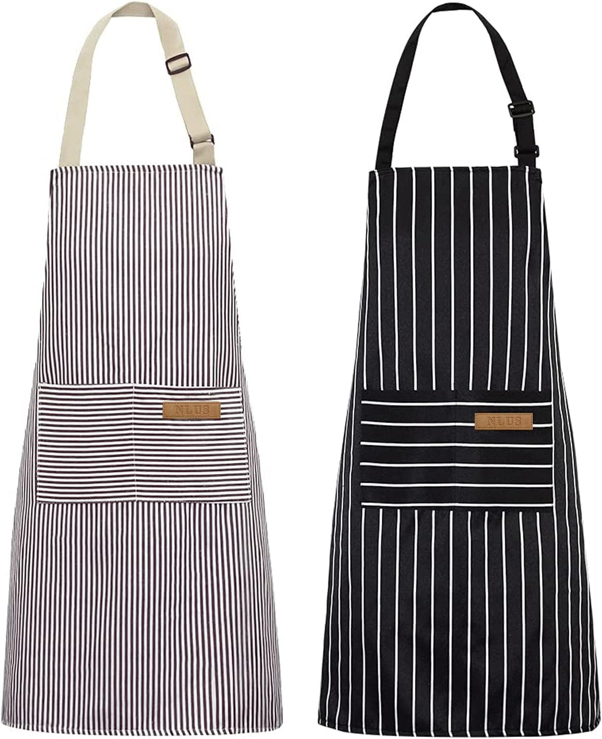 NLUS Paquete de 2 delantales de cocina de cocina, delantal de chef...
