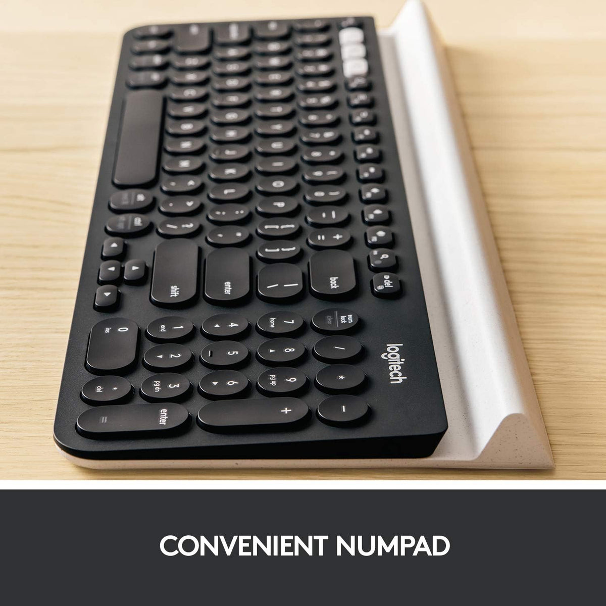 Logitech Teclado inalámbrico multidispositivo K780 con base incorpo...