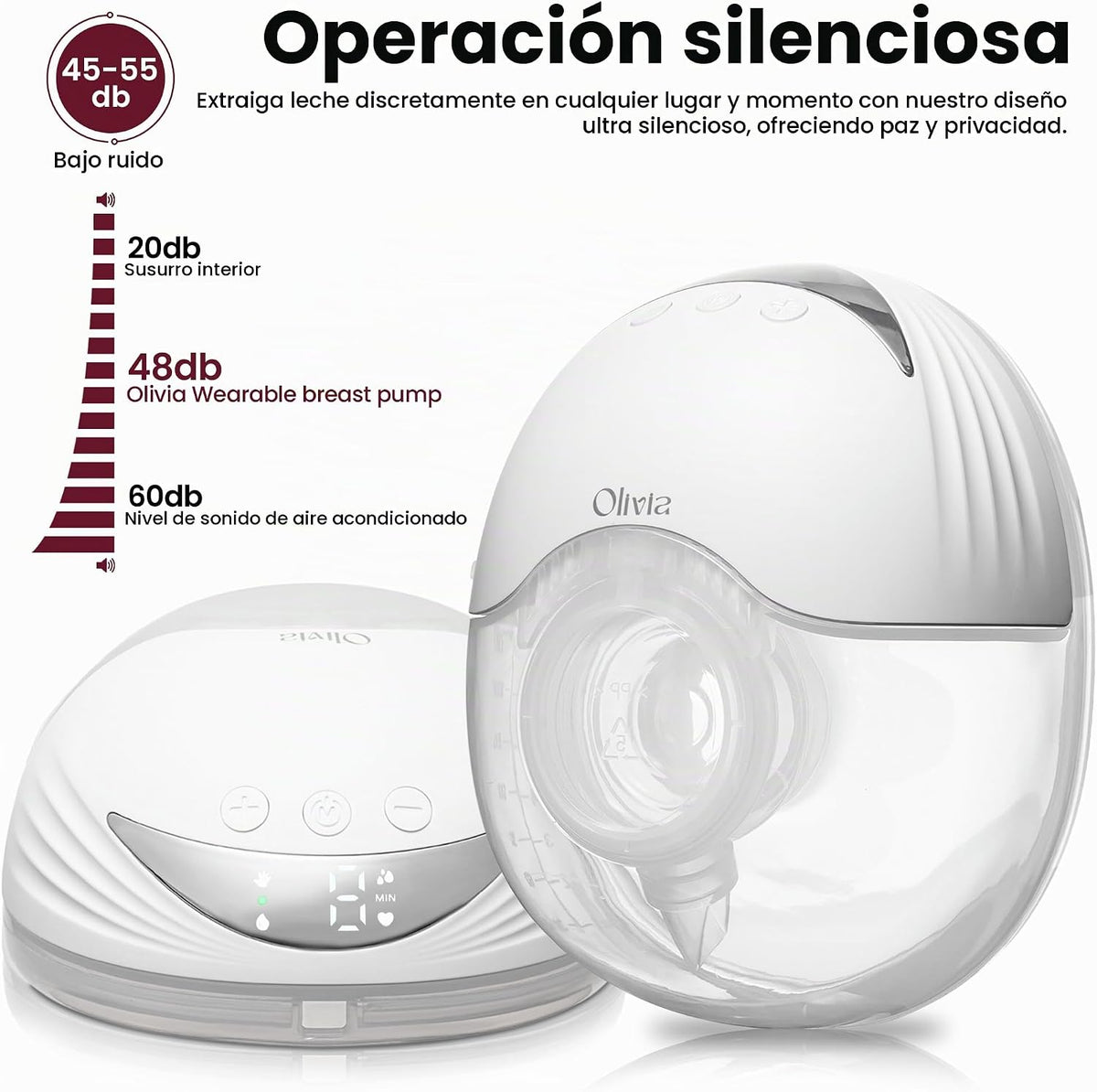 Olivia by Lolafo - Extractor de leche eléctrico portátil, manos lib...