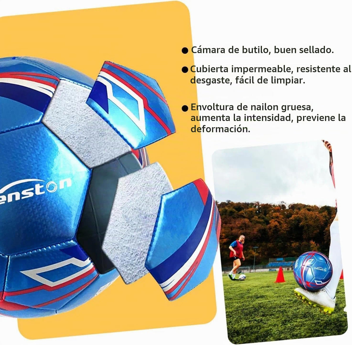 Senston Balón de fútbol talla 3 y talla 4 y talla 5 para niños y ad...