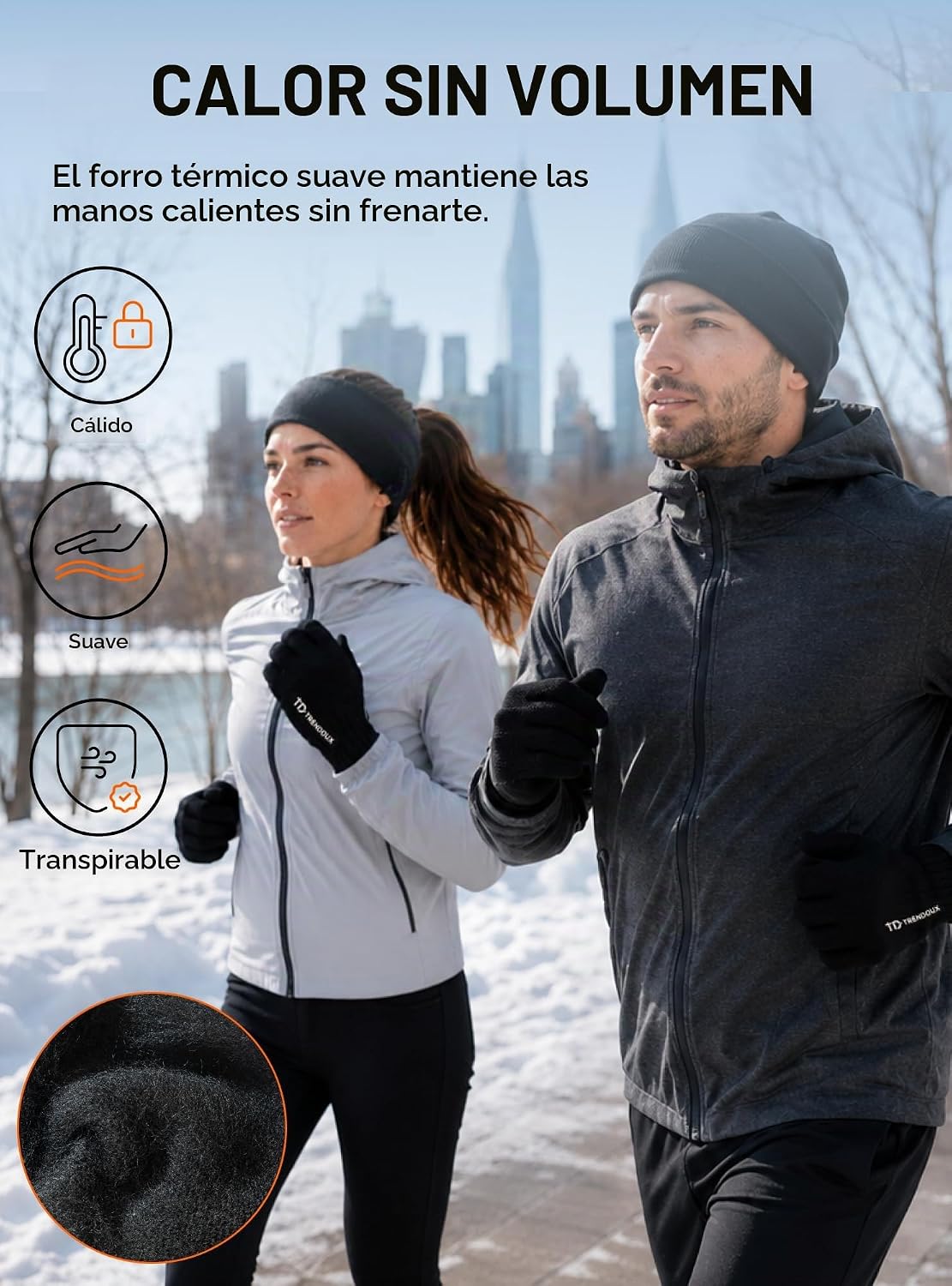 TRENDOUX - Guantes de invierno para hombre y mujer, de punto, térmi...