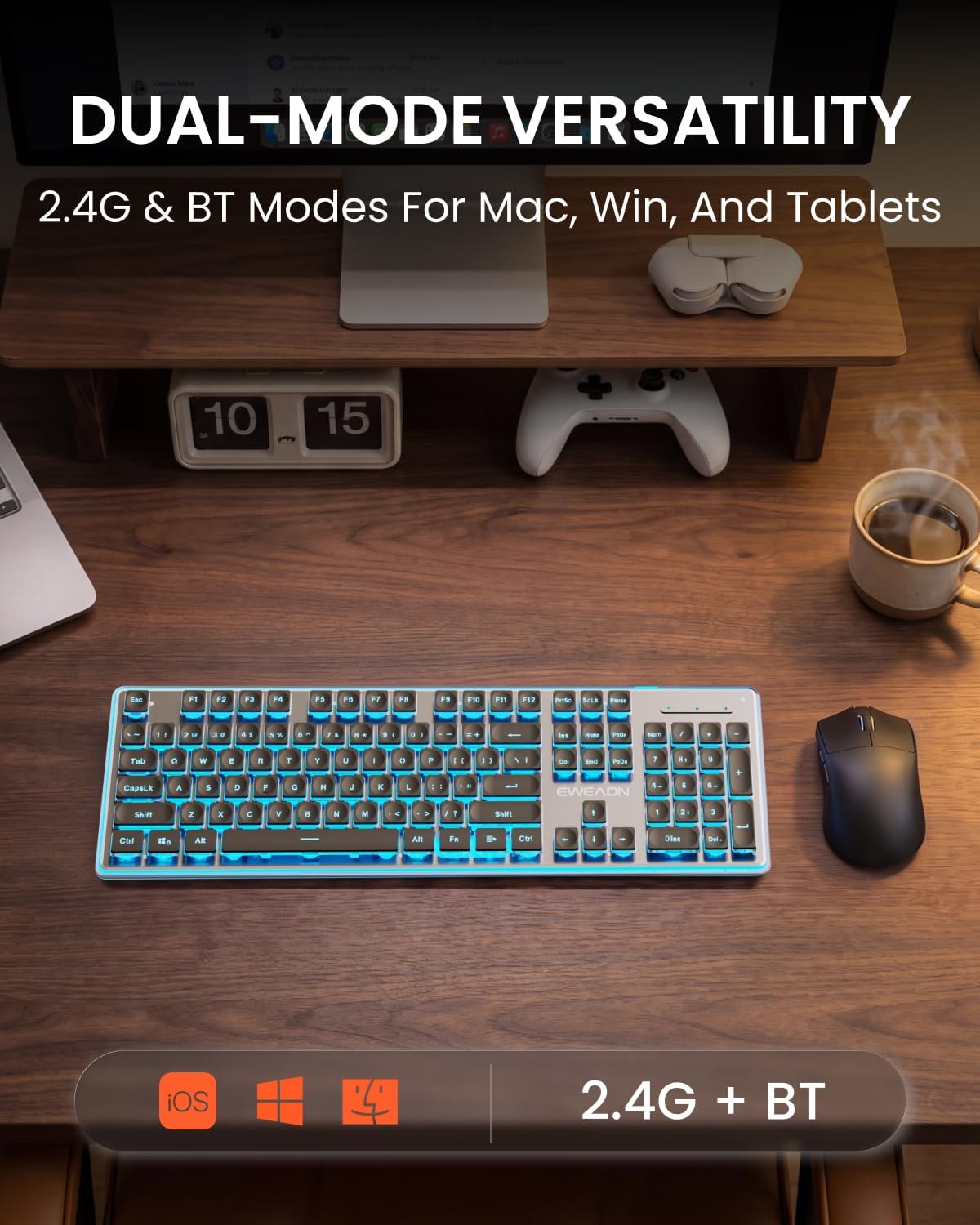 SEUNKWANG EWEADN V3 Combo de Teclado y Mouse Inalámbrico con Retroi...