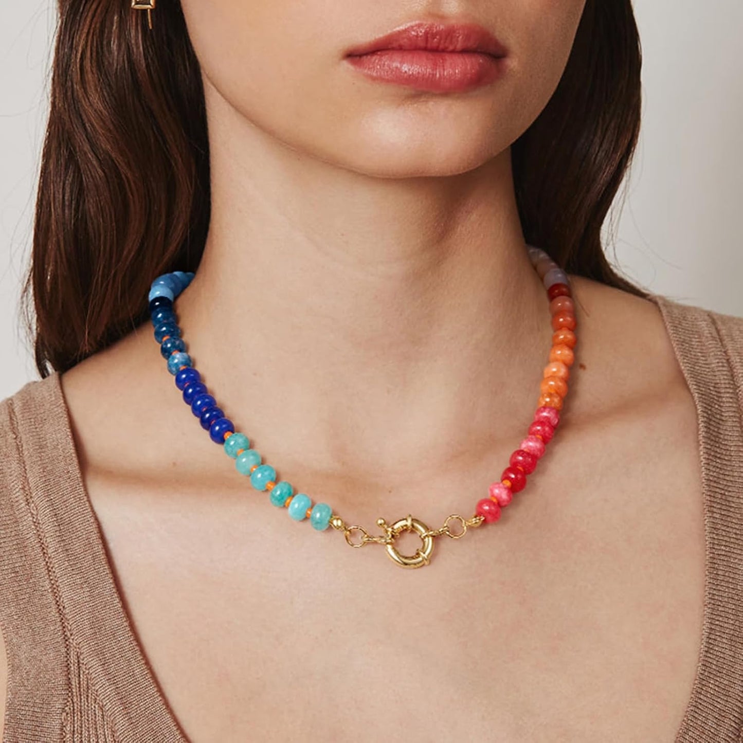KELORIS PATH Collares de piedras preciosas con cuentas para mujer,...