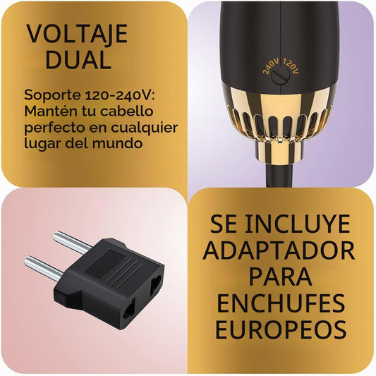 Cepillo secador de pelo manual de doble voltaje, cepillo de aire ca...