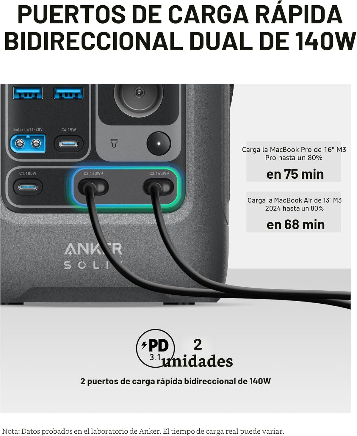 Anker SOLIX C300 Estación de Banco de Energía DC, Estación de Energ...