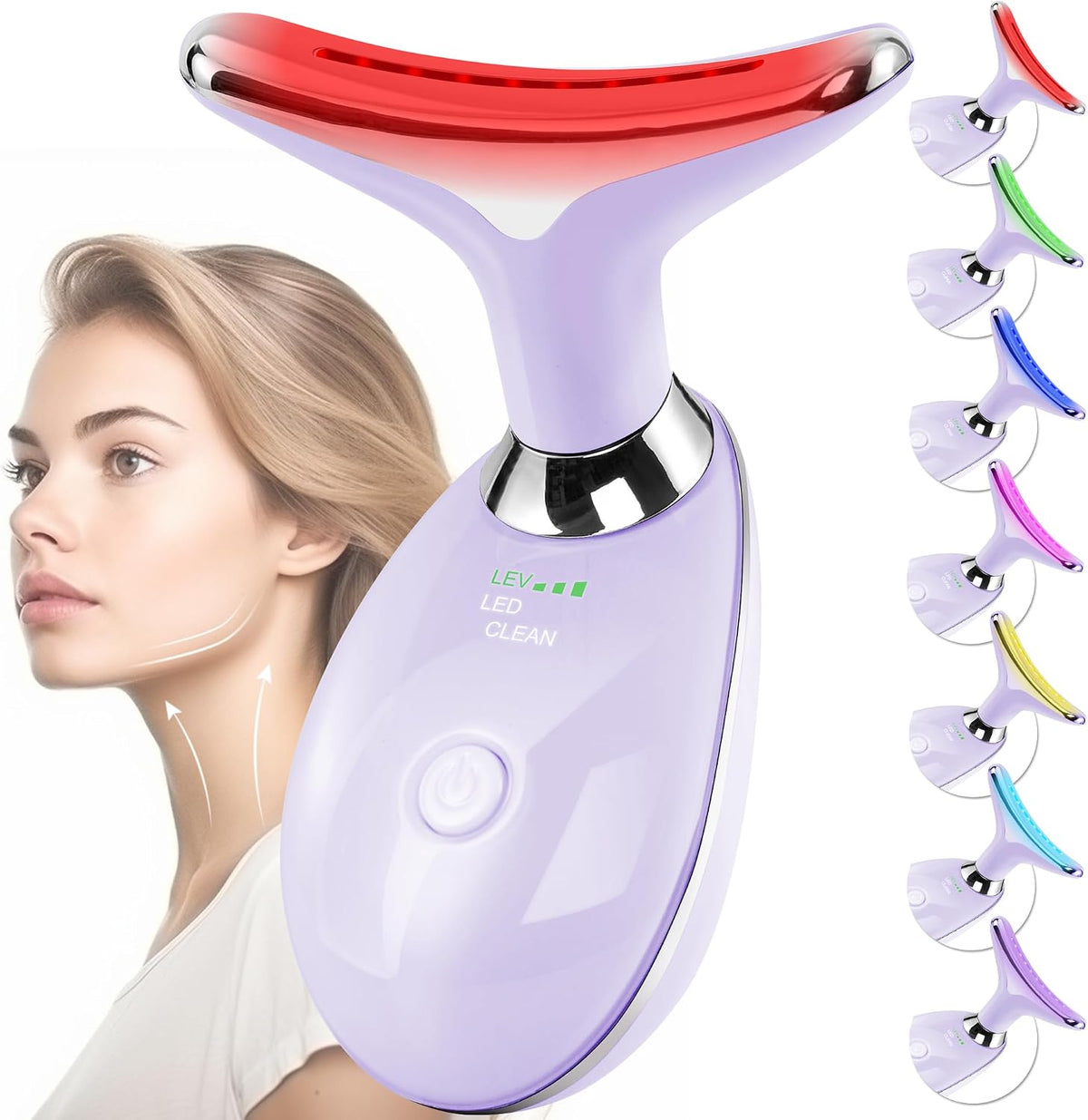 Masajeador Facial de Terapia de Luz Roja para Cara y Cuello, Vara d...