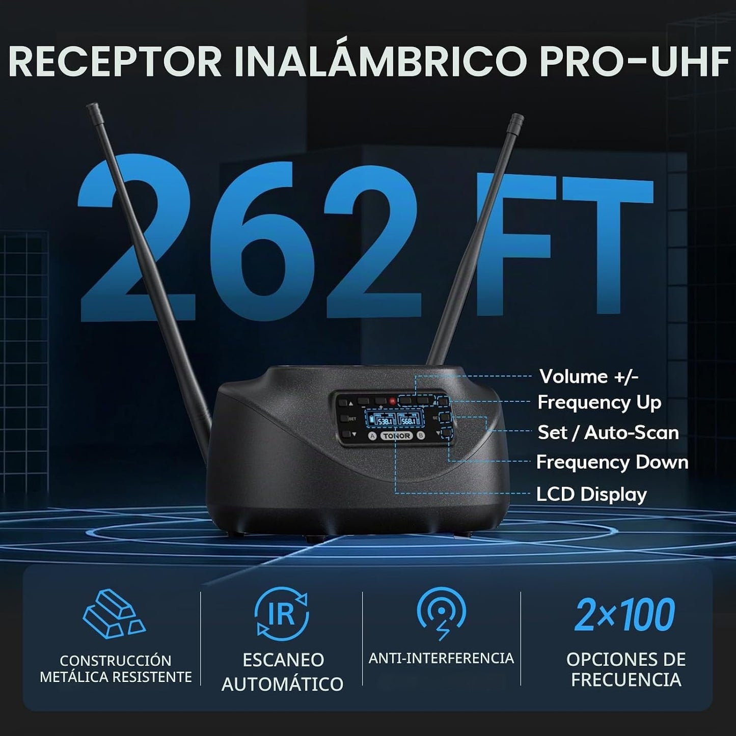 TONOR Micrófonos inalámbricos Bluetooth, sistema de micrófono inalá...