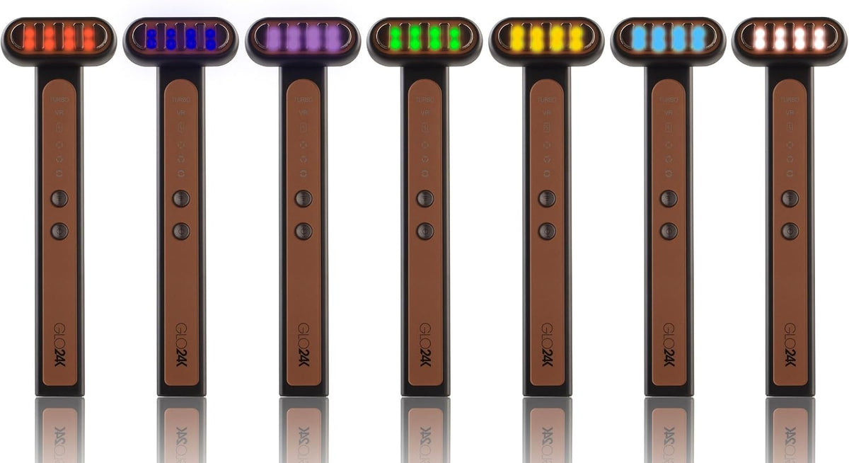 GLO24K Super Wand Plus Hydra Gel de 7 colores LED para una piel rad...