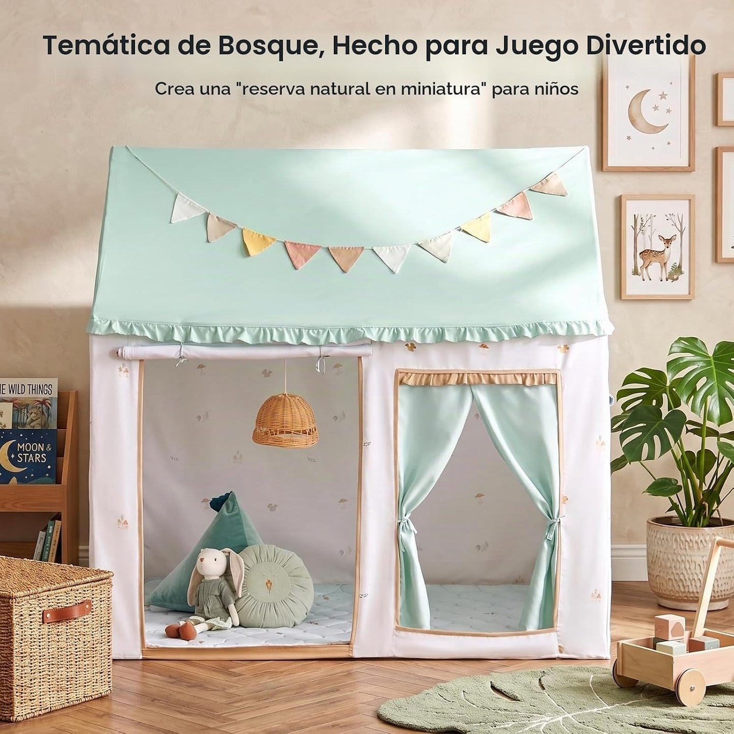 Tiny Land Tienda de campaña para niños, casa de juegos para interio...