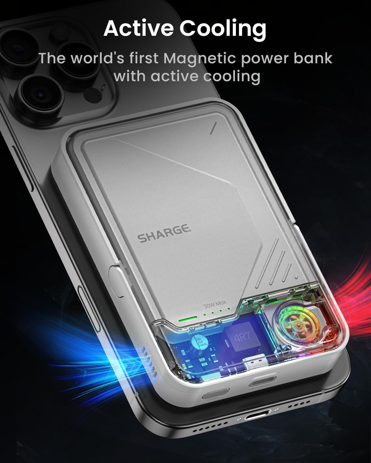 sharge para MagSafe Power Bank Qi2 15W 10000mAh cargador portátil m...