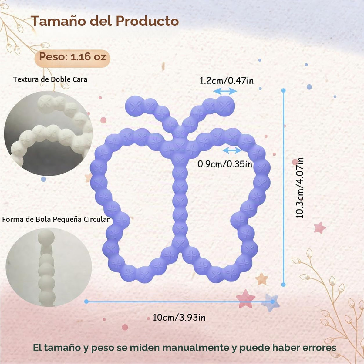 2 piezas de juguetes de dentición para bebés, anillos de dentición...