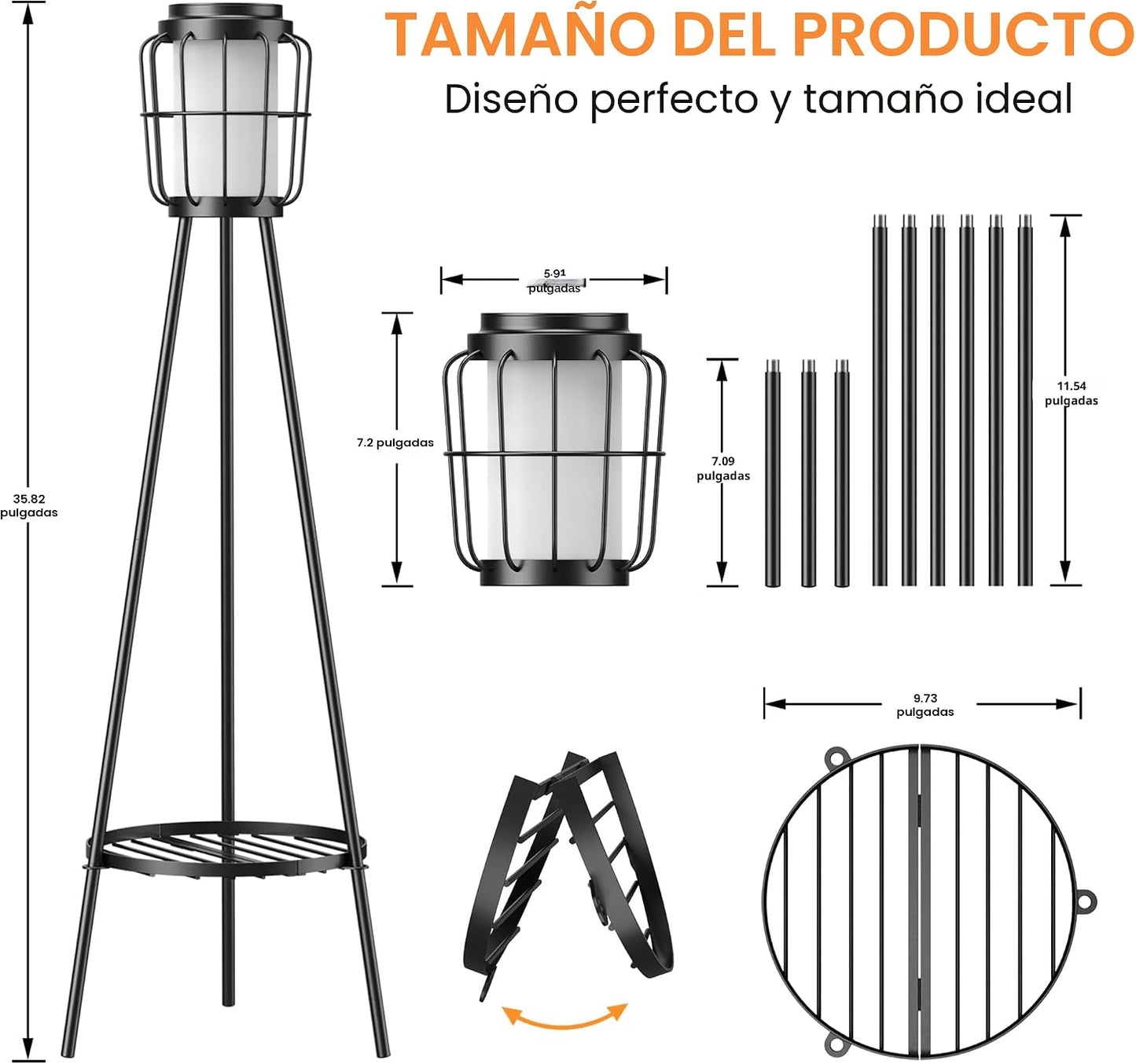 Paquete de 2 luces solares para exteriores con soportes para planta...