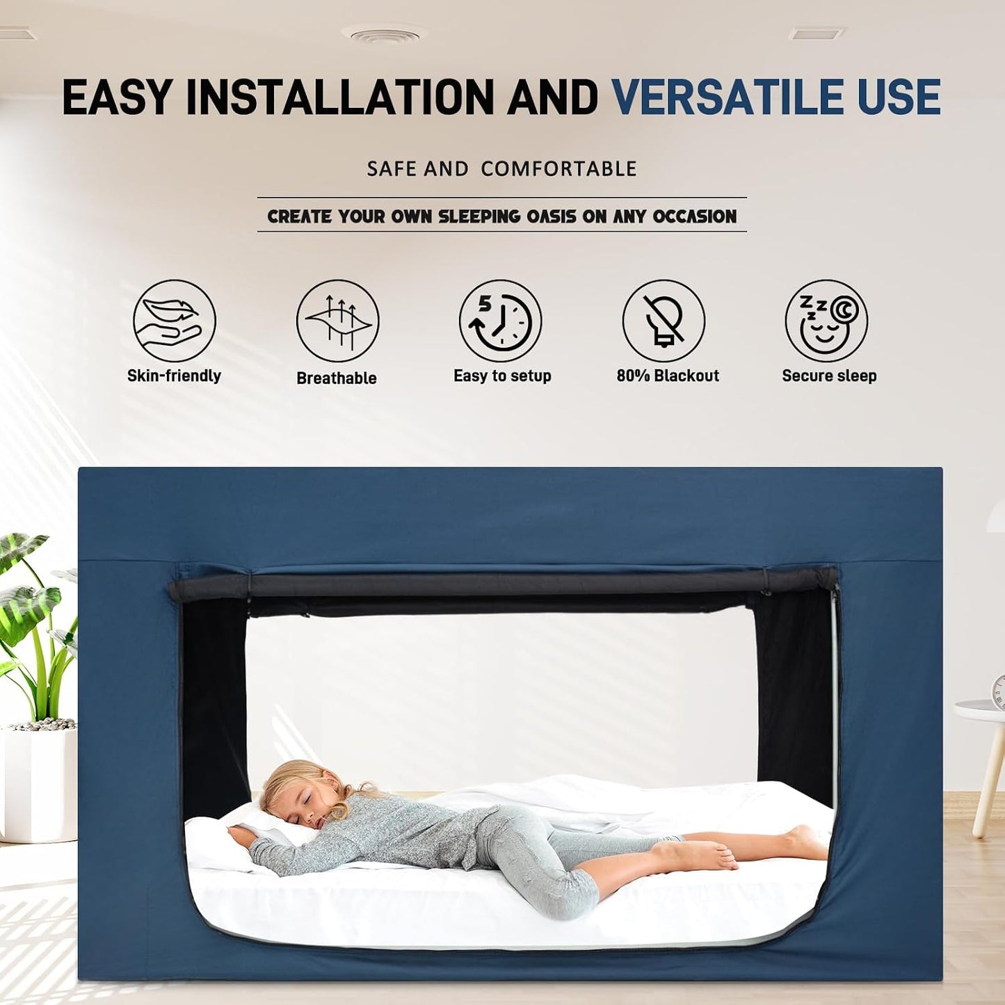 Quinnsus - Tienda de campaña mejorada para cama, toldo para litera,...