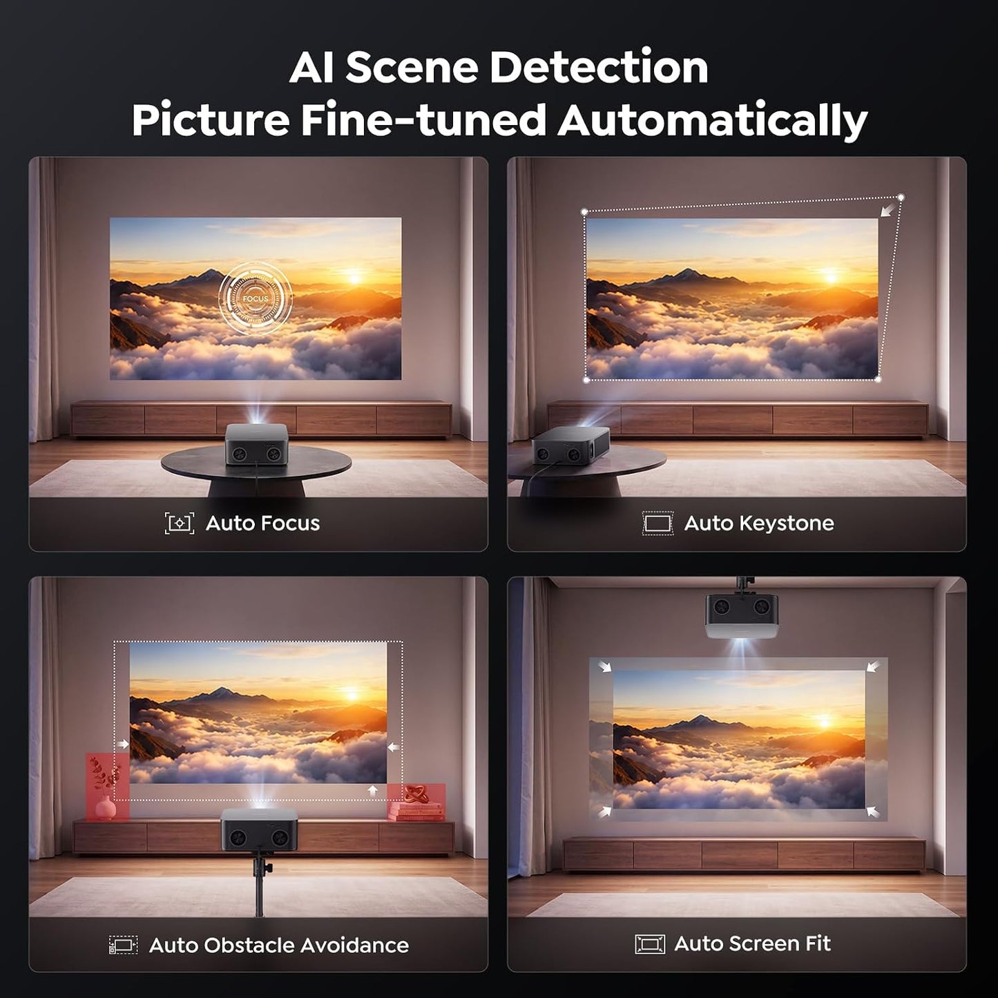 Proyector para exteriores 4K [VIDAA Live TV\/40W Dolby\/920 ISO] co...