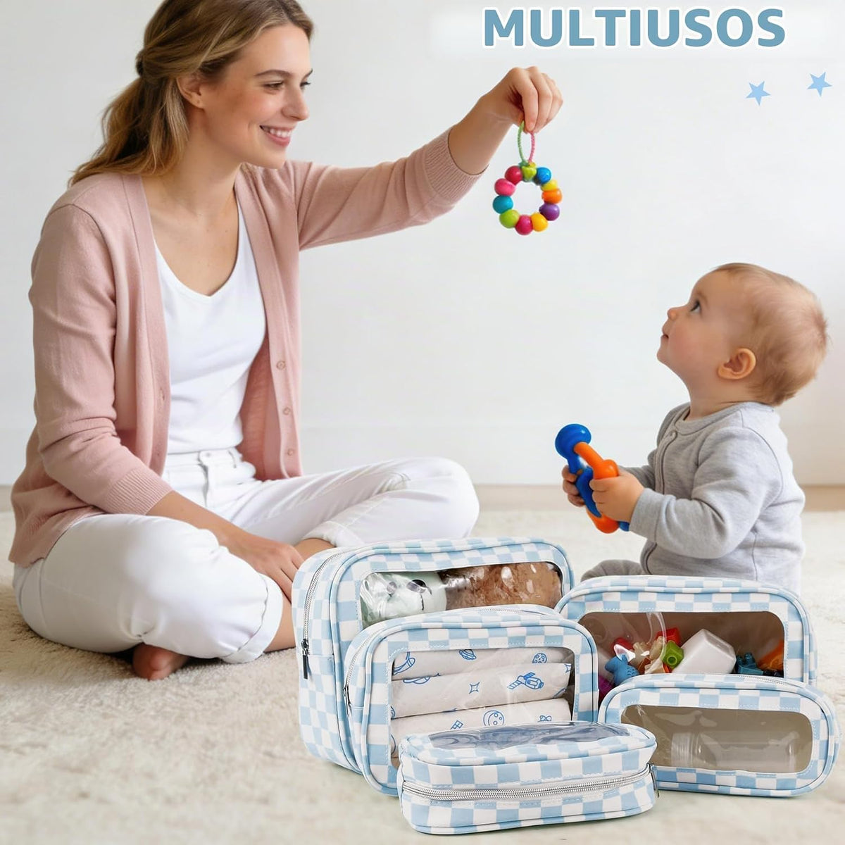 YOPCDJ Juego de 5 bolsas organizadoras para pañales, bolsa de aseo...