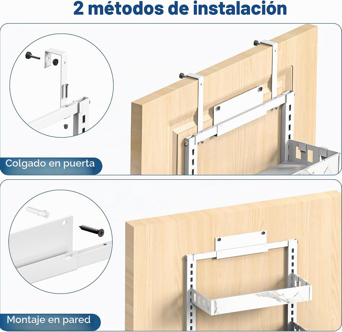 bukfen Organizador de despensa sobre la puerta, cesta ajustable de...
