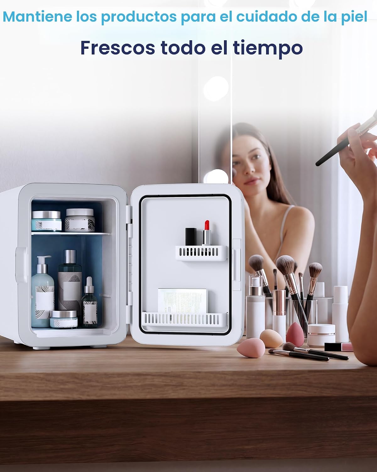 Electactic Mini refrigerador compacto de 10 L, refrigerador pequeño...