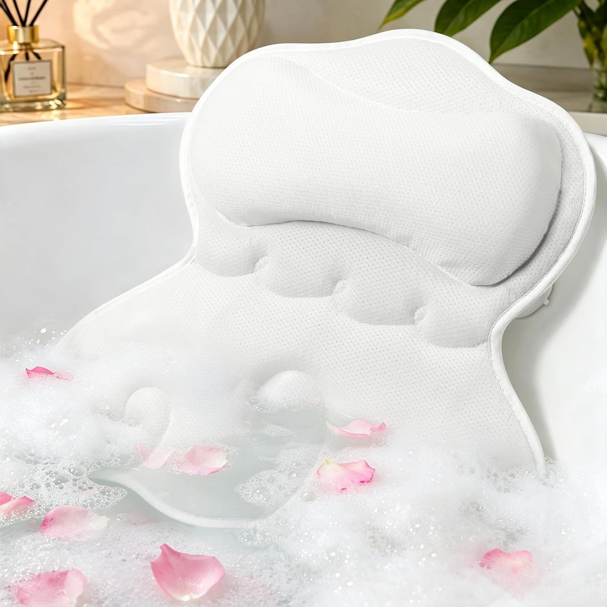 SetSail Almohada de bañera ergonómicas relajantes para bañera con 6...