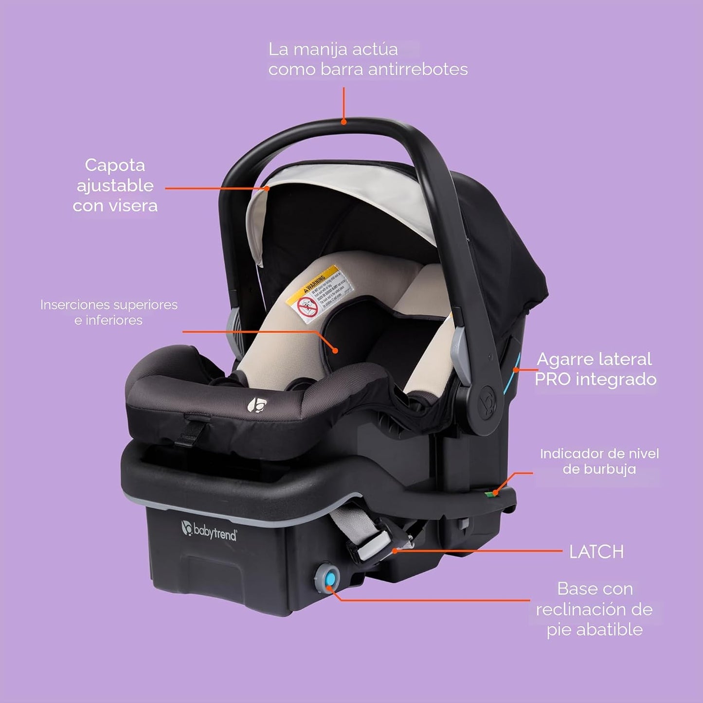 Baby Trend EZ-Lift™ PRO Asiento de coche para bebé, Marrón Claro