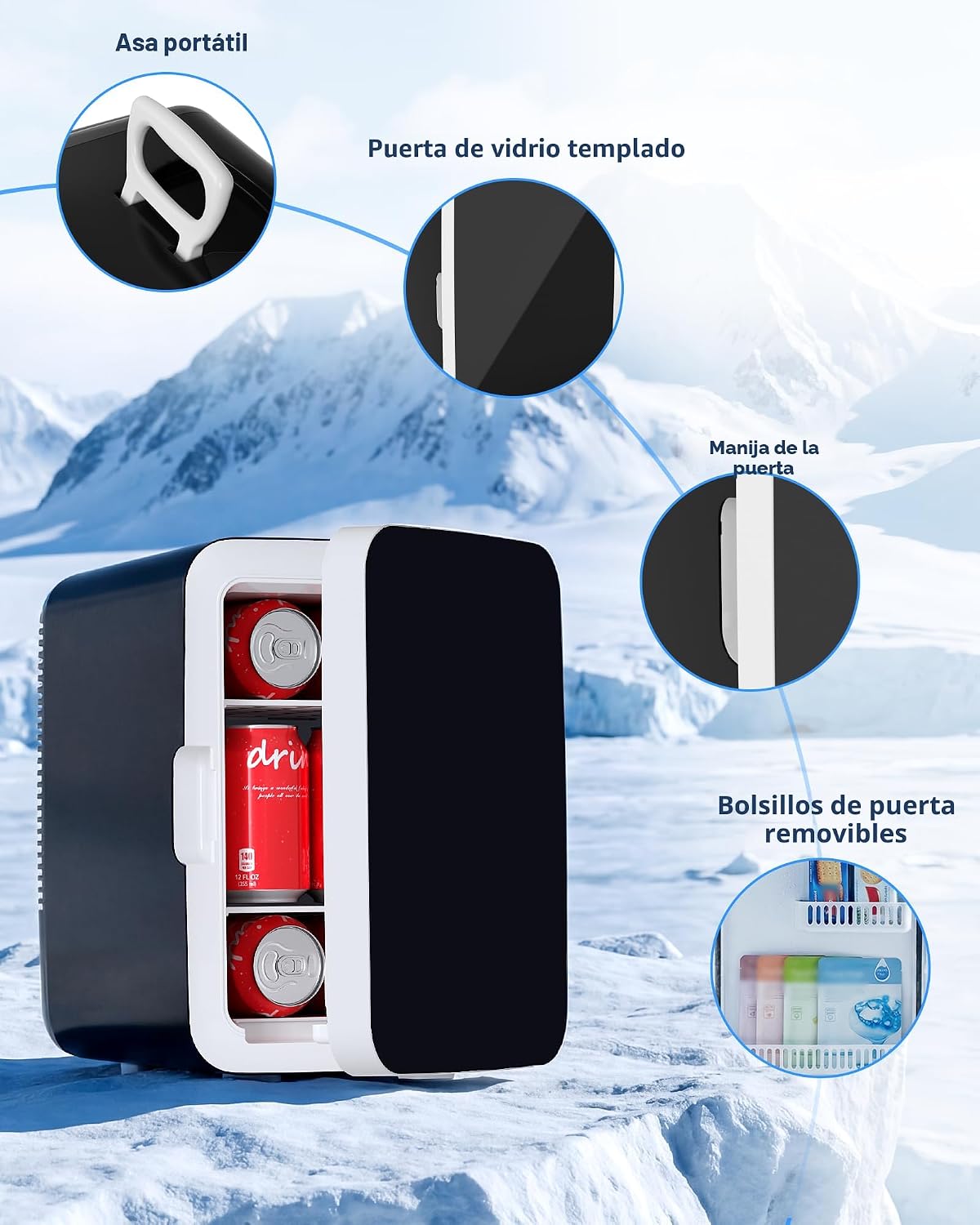 Electactic Mini refrigerador de 10L, refrigerador pequeño portátil...