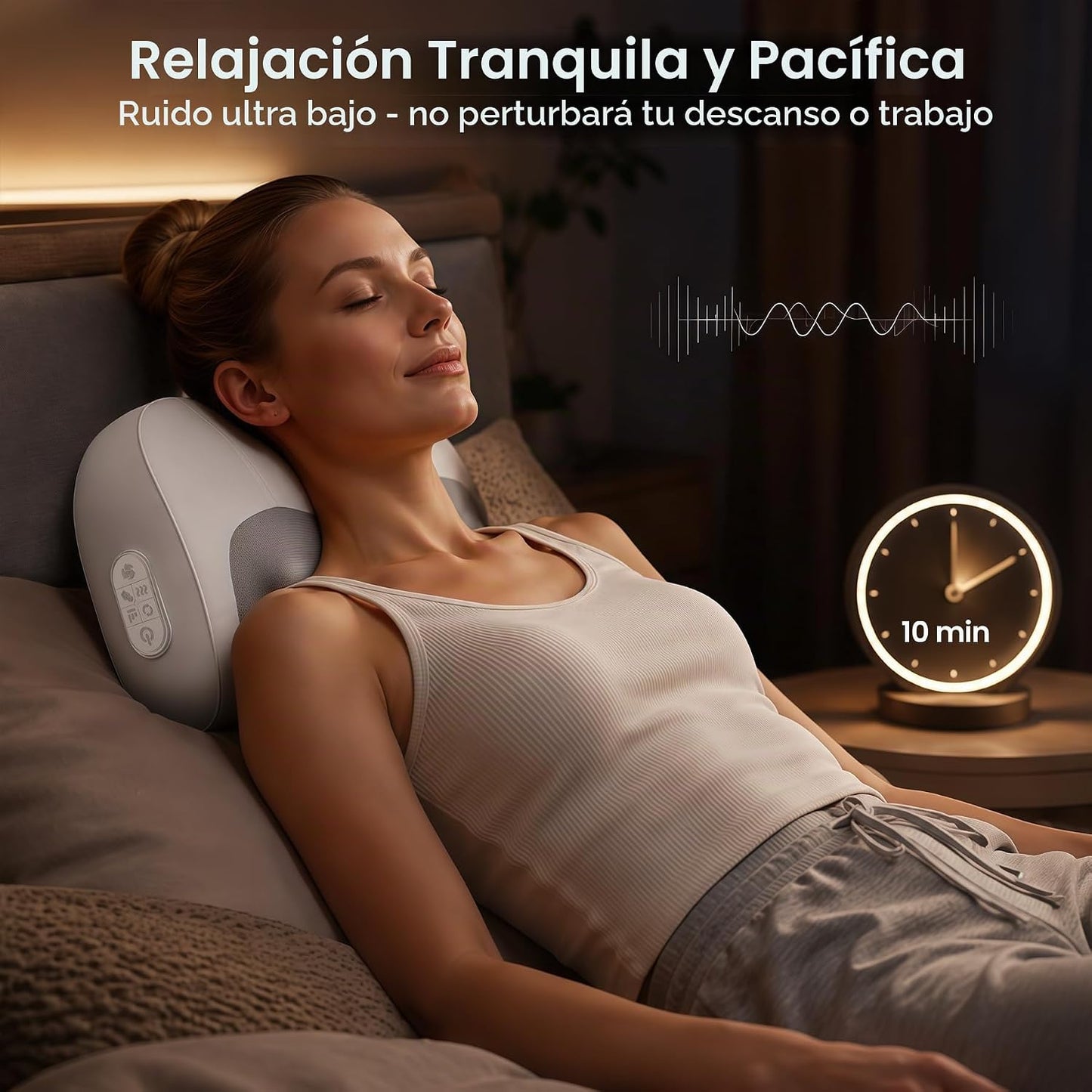 Masajeador multifuncional de cuello y espalda con calor, almohada m...