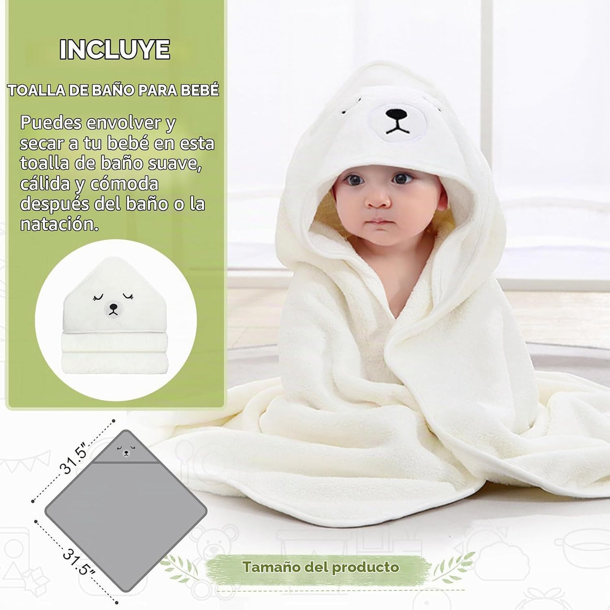 MoreFeel Bañera plegable para bebé recién nacido con termómetro y 1...