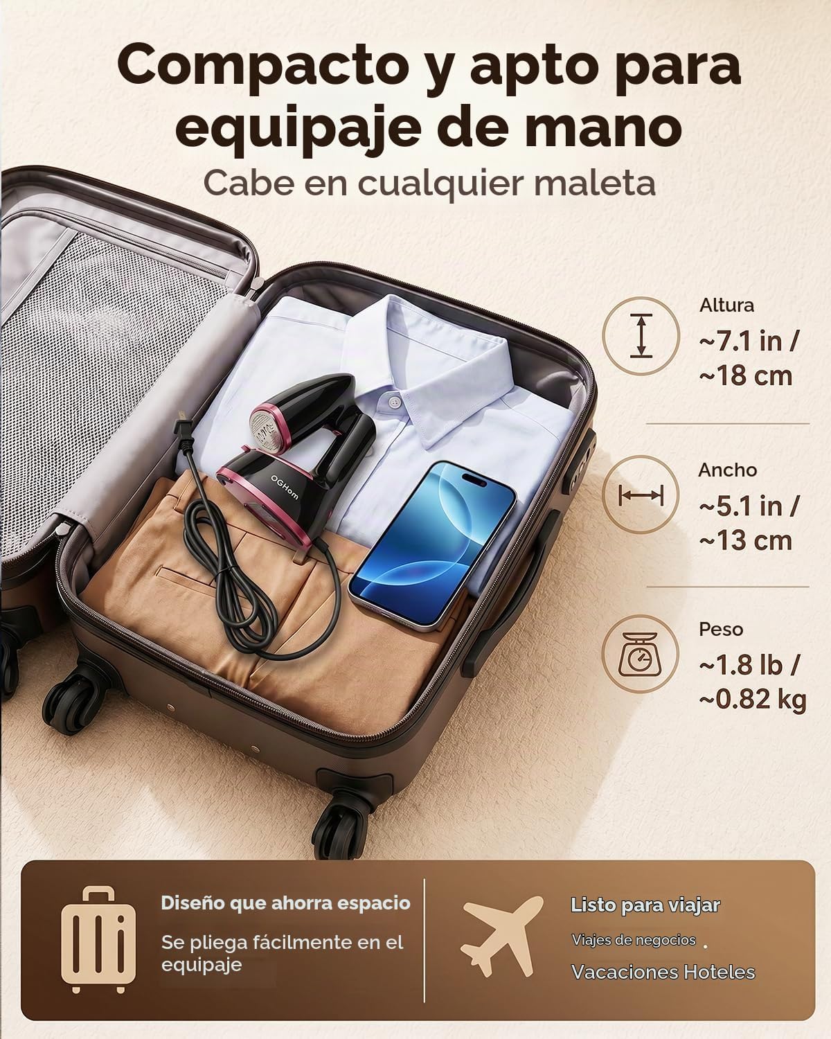 Vaporizador para ropa, vaporizador de ropa de mano para prendas, ca...